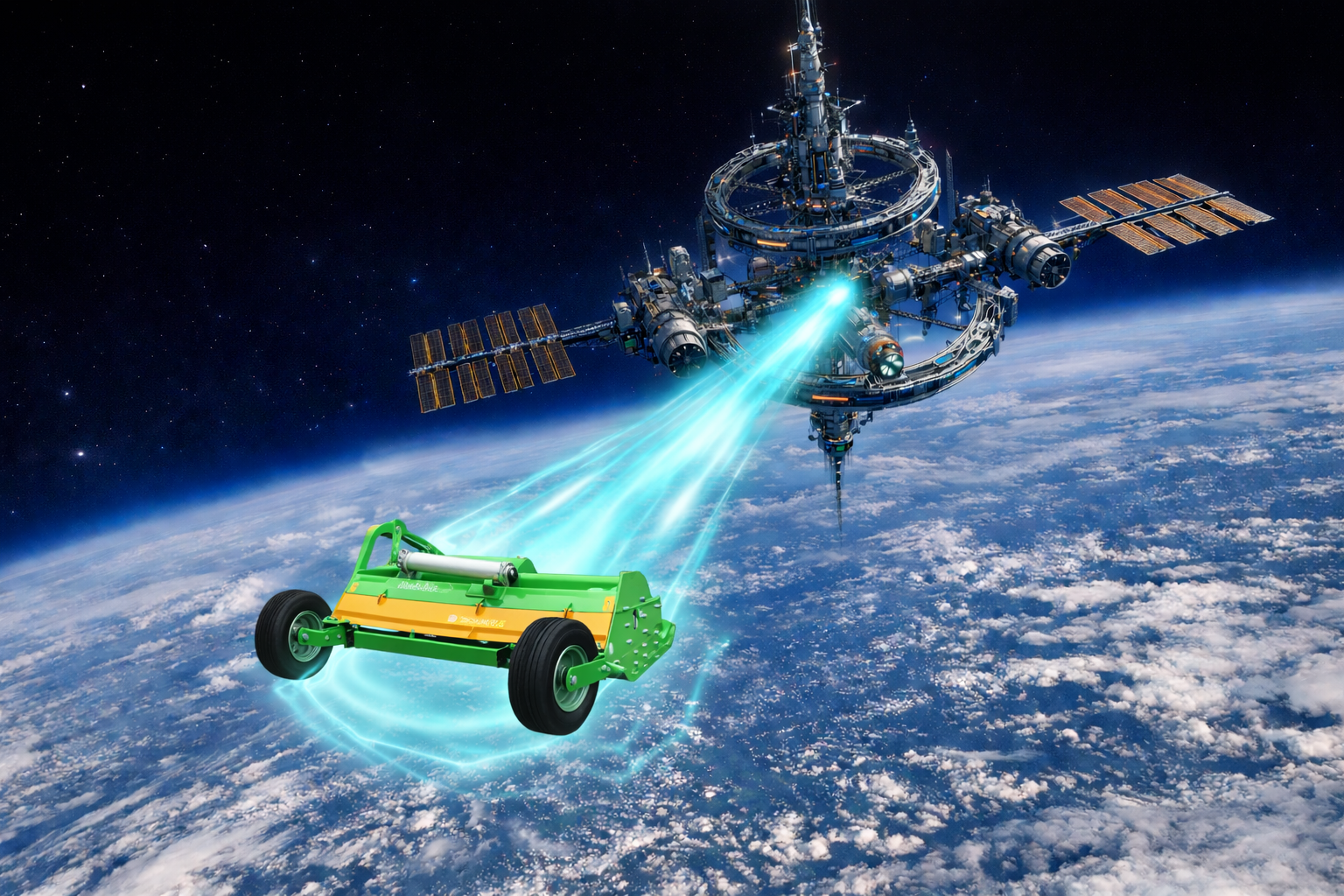 Kosiarka bijakowa w drodze na stację kosmiczną